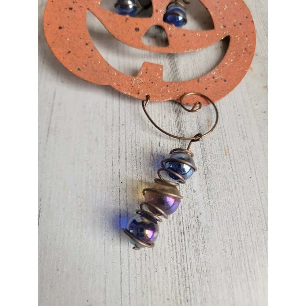 Unique Jack Lantern glitter hanging‎ ornament Xmas Halloween prop decor